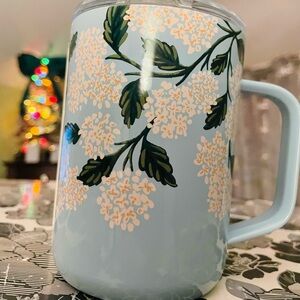 Corkcicle Rifle Paper Co Hydrangea Blue Floral Mug 16oz NWT